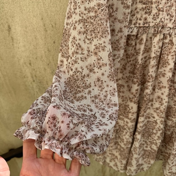 Altar'd State Ivory and Taupe Floral dress - Picture 5 of 6